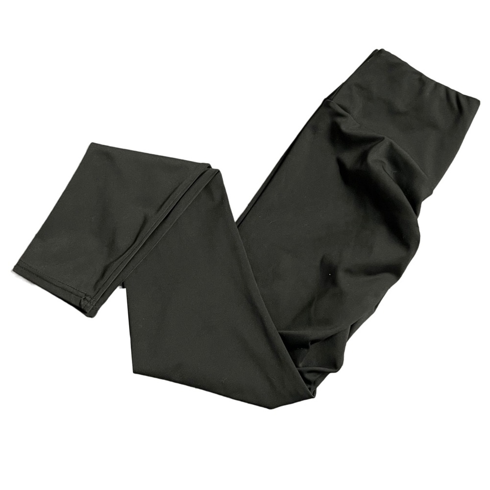 BLACK MID RISE FULL LENGTH LEGGINGS‎ WITH RUCHING - Picture 7 of 9